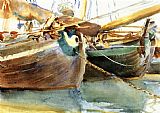 John Singer Sargent Famous Paintings - Boats Venice